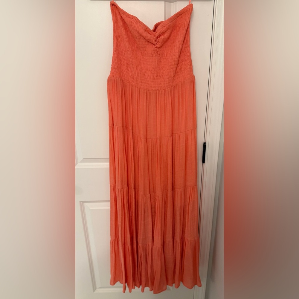 VICI HYFVE strapless Coral Maxi Dress